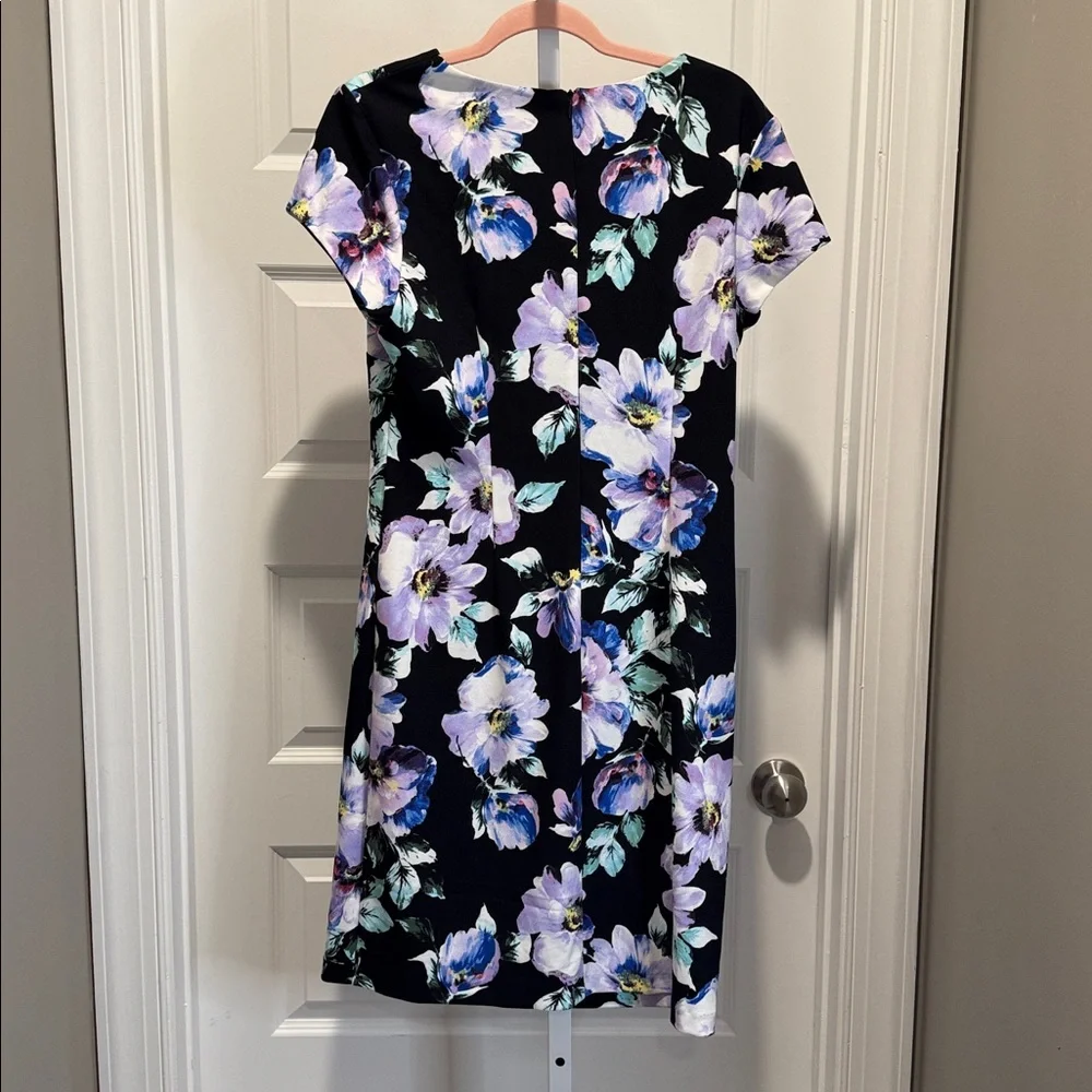 Connected Apparel Black Floral Print Sheath Dress 10 NWT‎ Wedding Guest Romantic - Picture 6 of 7